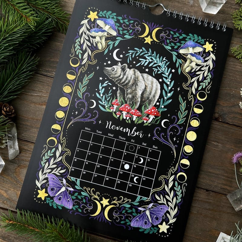 ✨Favorite paintings of the year- Calendar with moon phases📆
