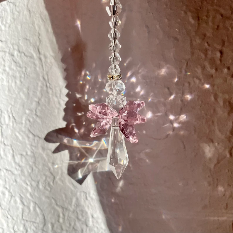 Crystal Guardian Angel Christmas Tree Ornament