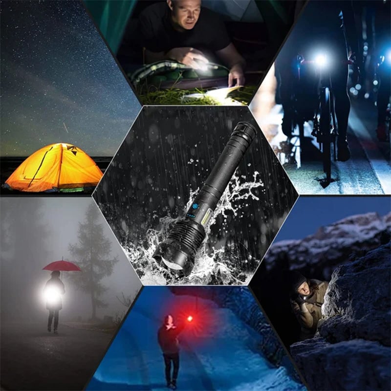 🔥LED wiederaufladbare taktische Laser-Taschenlampe