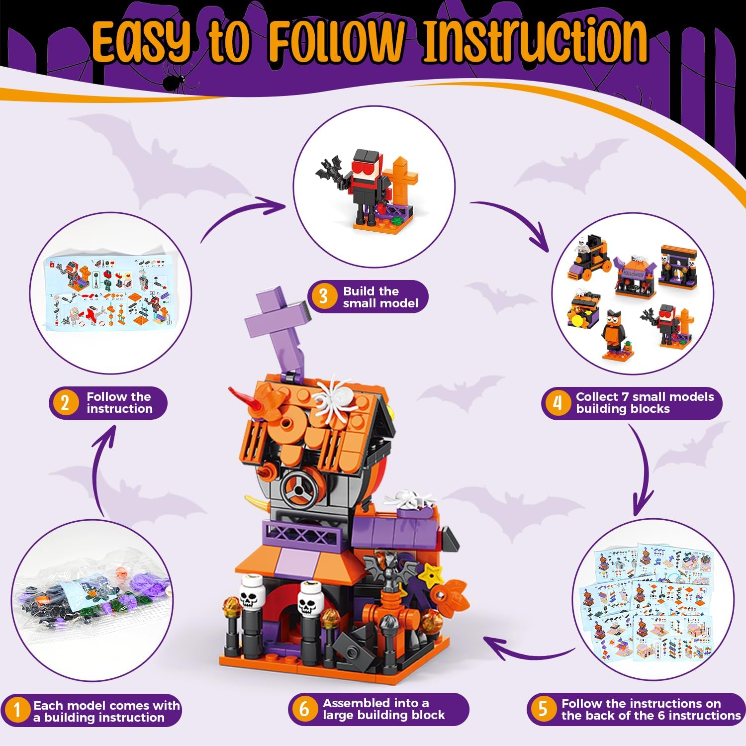 🔥HOT SALE-2025 Halloween Advent Calendar Building Block Gift🎃