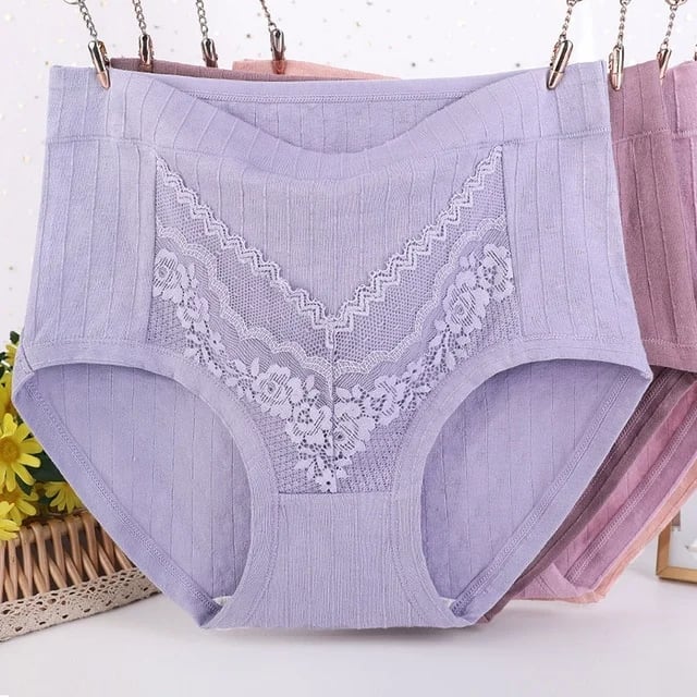 (🔥LAST DAY BUY 2 GET 1 FREE) 2023 Newest Large Size Hygroscopic Lace Cotton Underwear