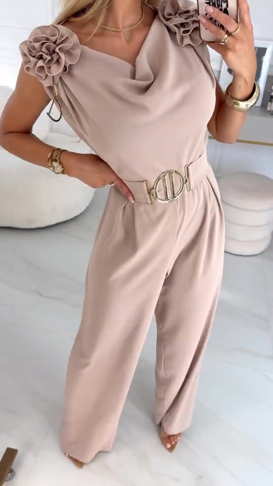 Women's V-neck Sleeveless Elegant Jumpsuit
