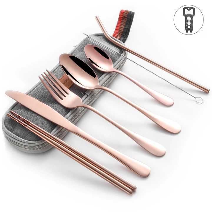 (SUMMER SALE - 50% OFF) New Upgrade Travel Utensils Set