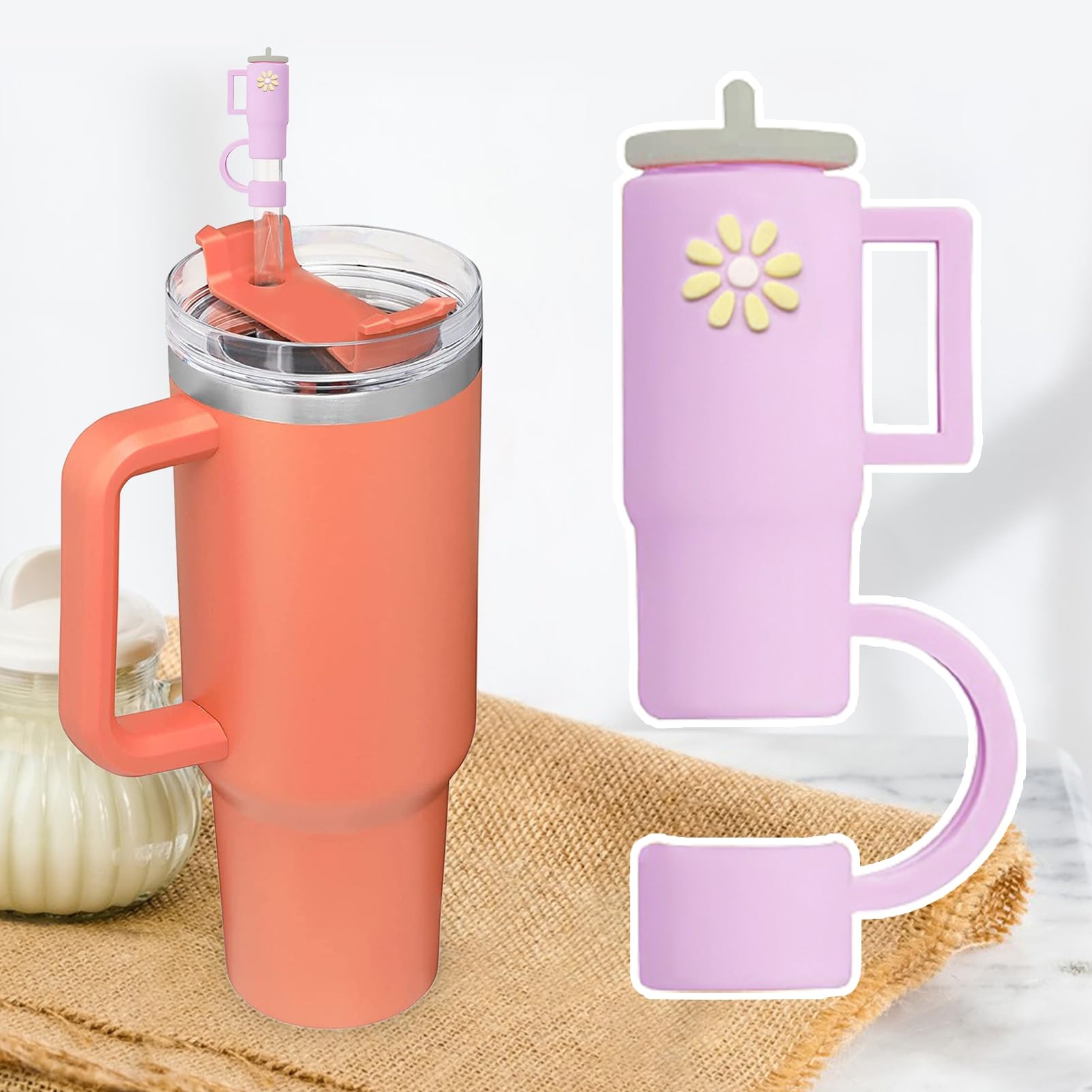 🥤Silicone Straw Covers Compatible with Stanley Tumblers