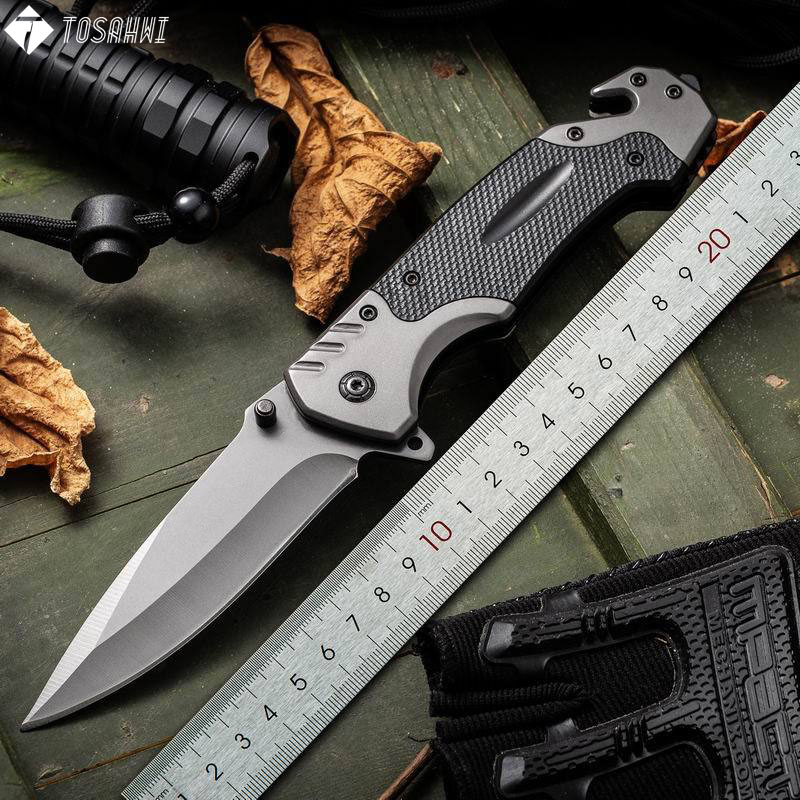 TOSAHWI Handmade Black Titanium Knight Outdoor Folding Knife-5843