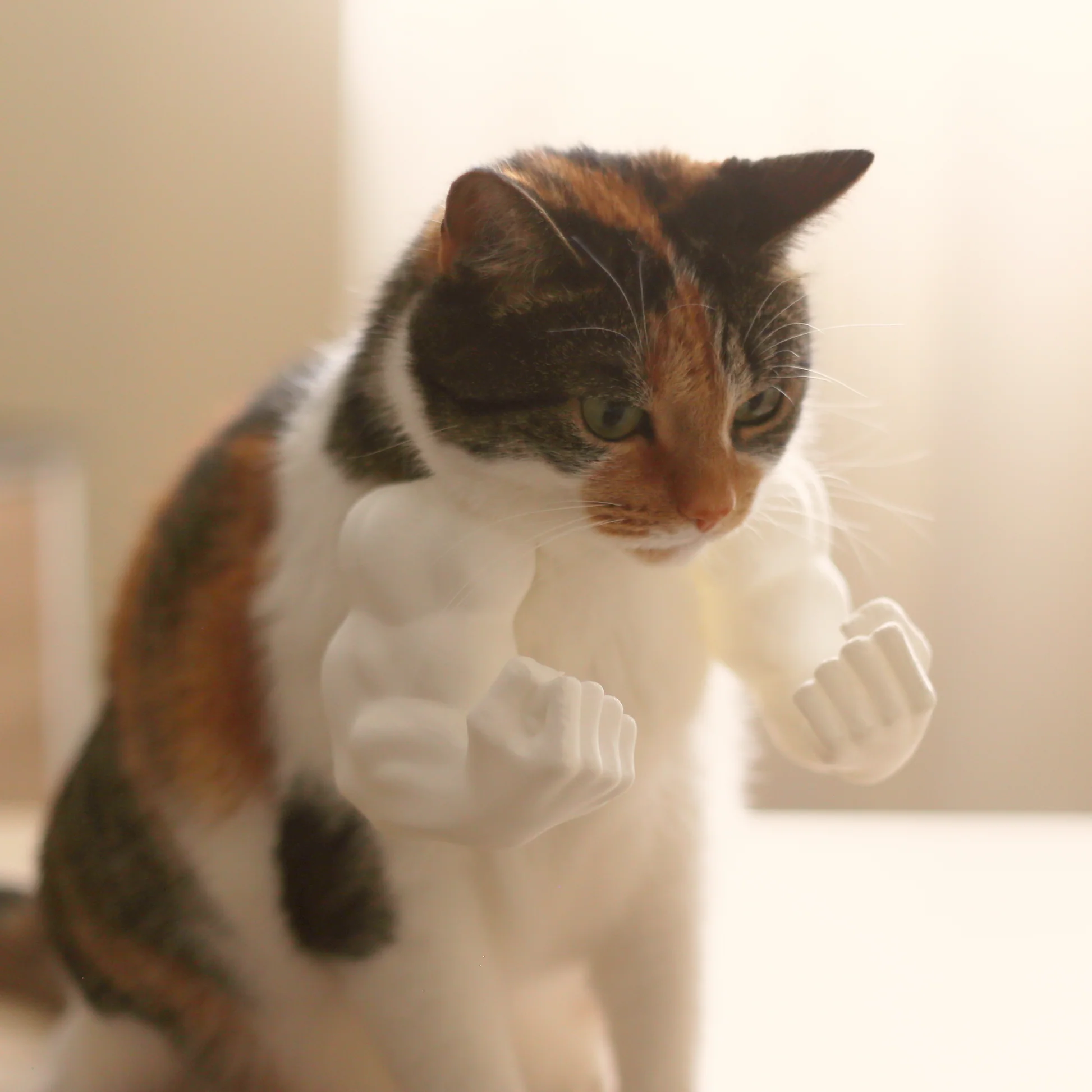 💥3D Printed Spoof Cat Hanging Neck Muscle Arm