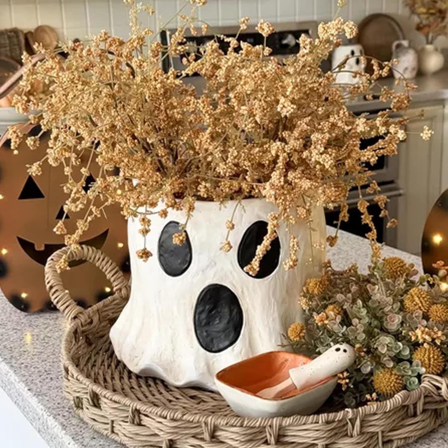 🔥Halloween pre-sale🔥 Halloween ghost bucket handmade flower basket, suitable for home decoration