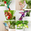 🎖️Stained glass hummingbird plant pot decorative bird shaped sun catcher beautiful handmade gift,💕 add charm to plants and windows
