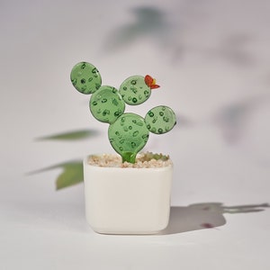 🌵Fused Glass Cactus Plants: 🔥Handmade Stained Glass Plant Decorations