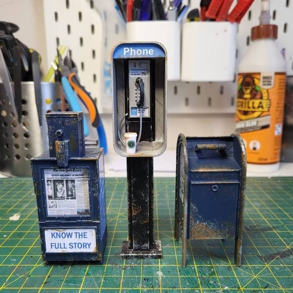 🔥Limited Stock - 🎁Handmade Miniature American Payphone 1:12 Scale Model