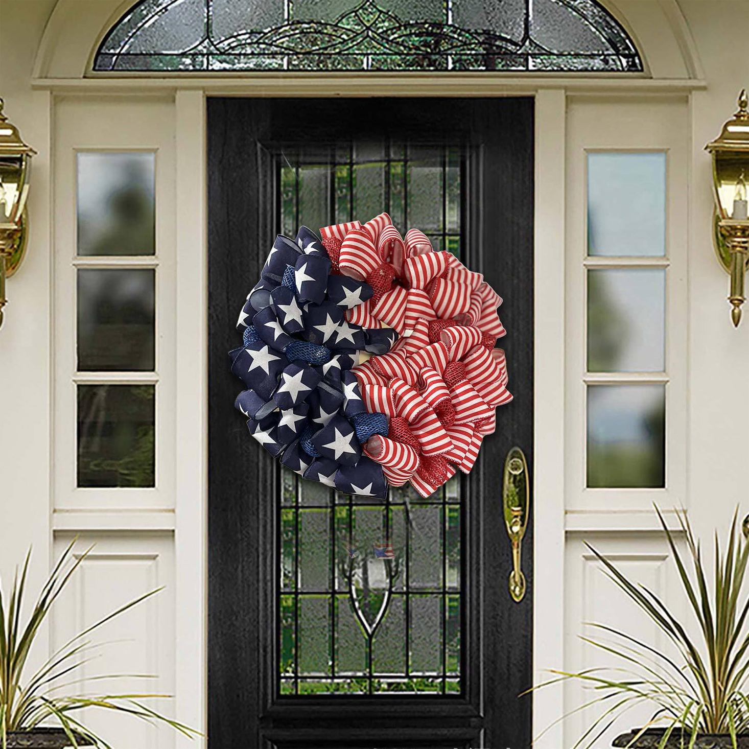 💞Handmade Patriotic ribbon Wreath