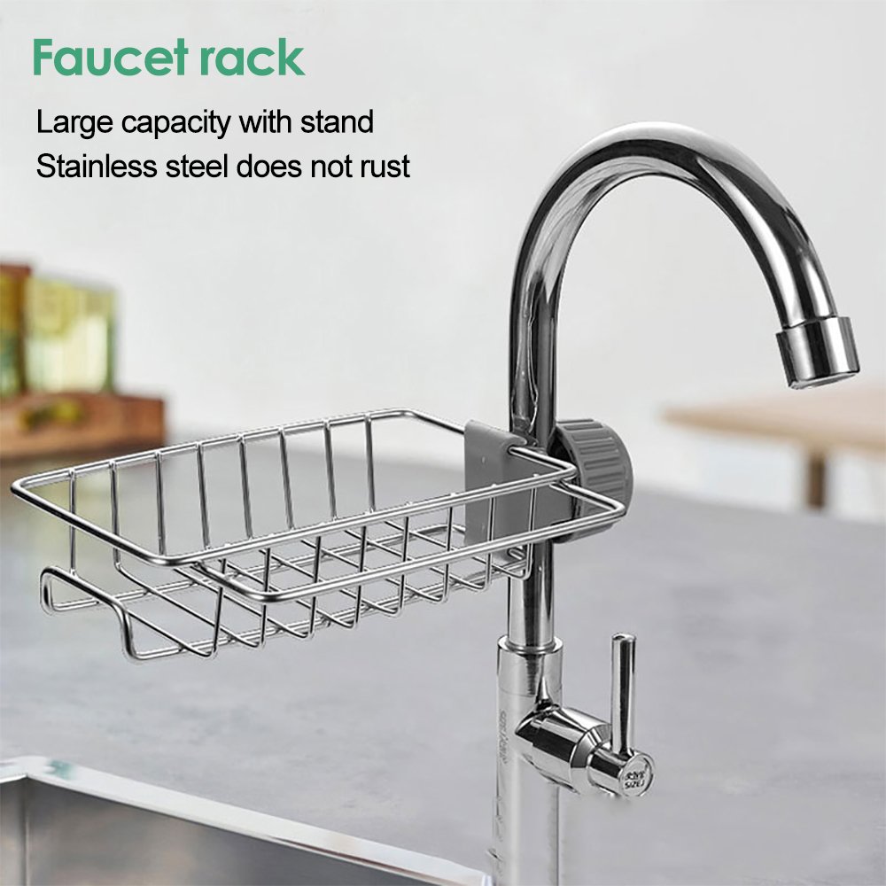 👩‍🍳Stainless Steel Faucet Rack-A Perfect Storage Accessory for Your Kitchen
