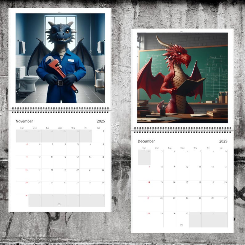 🐉Dragons With Jobs 2025 Calendar