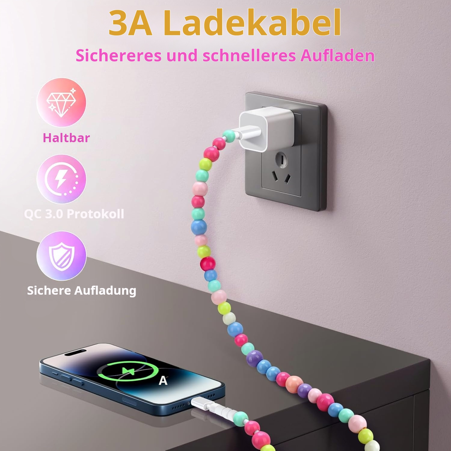 🎉Letzter Tag 49% Rabatt🔥Buntes Ladekabel