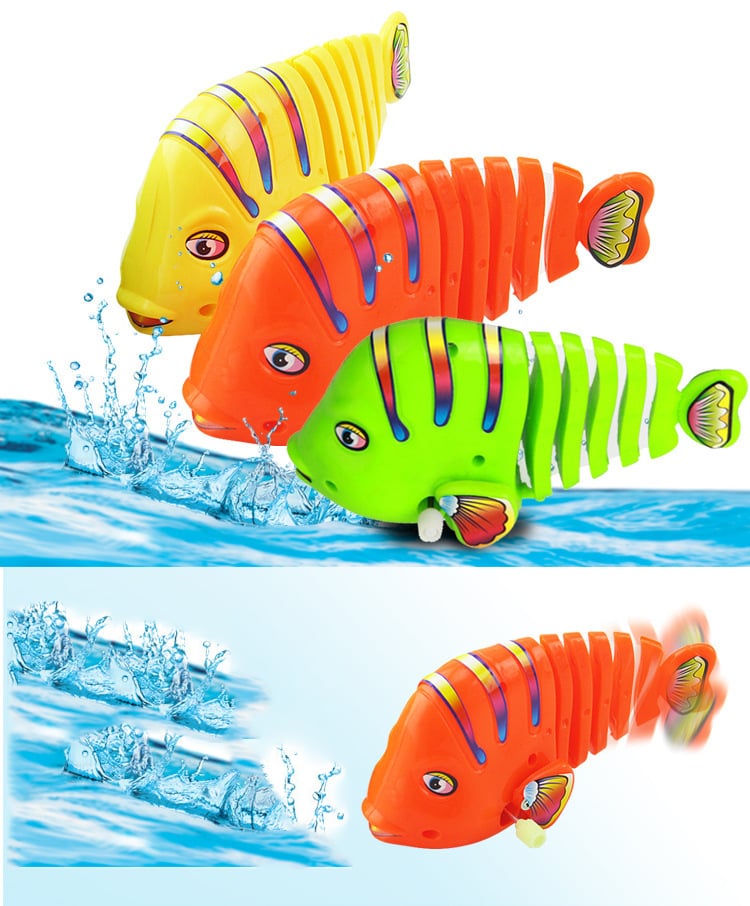 🎁🔥2023 Christmas Hot Sale- 50% OFF🎄🐟Plastic Wind-Up Wiggle Fish Toys