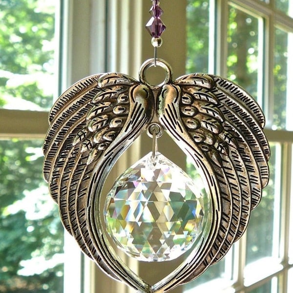 (🔥Last Day Sale-50% OFF)ANGEL WINGS Crystal and Pewter Wings Suncatcher.