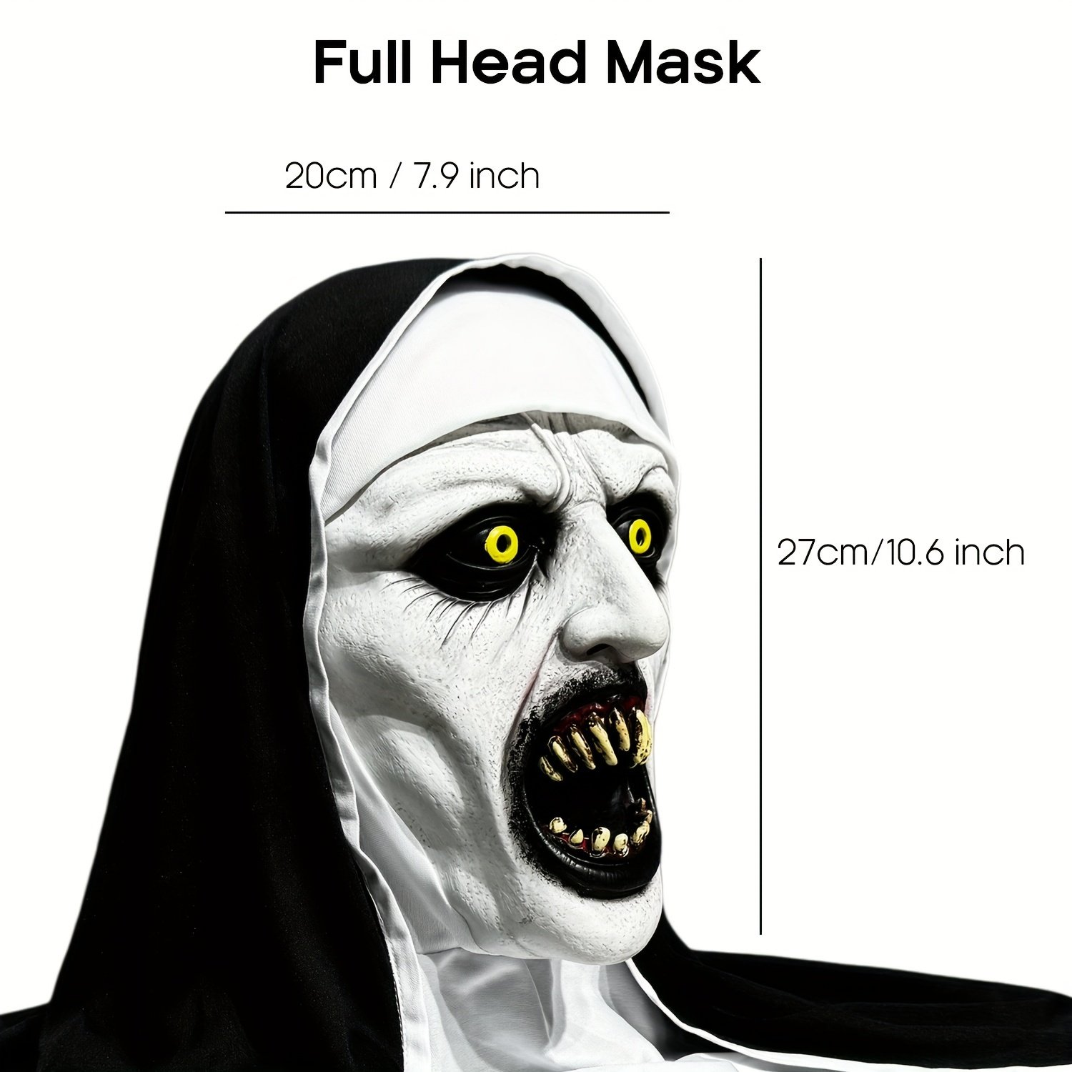 🍂TikTok Fall Sale — Last Day 70% OFF🎉🎃Horror Latex Nun Mask😈