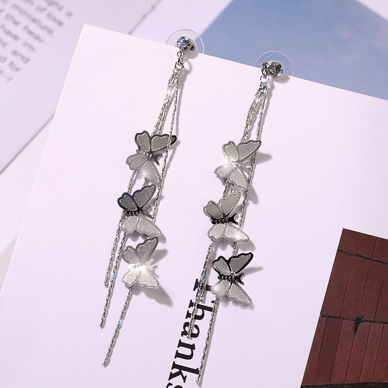 🌊Summer Hot Sale 48% OFF🌊 -Gold Plated Dainty Vivid Butterfly Tassel Earrings