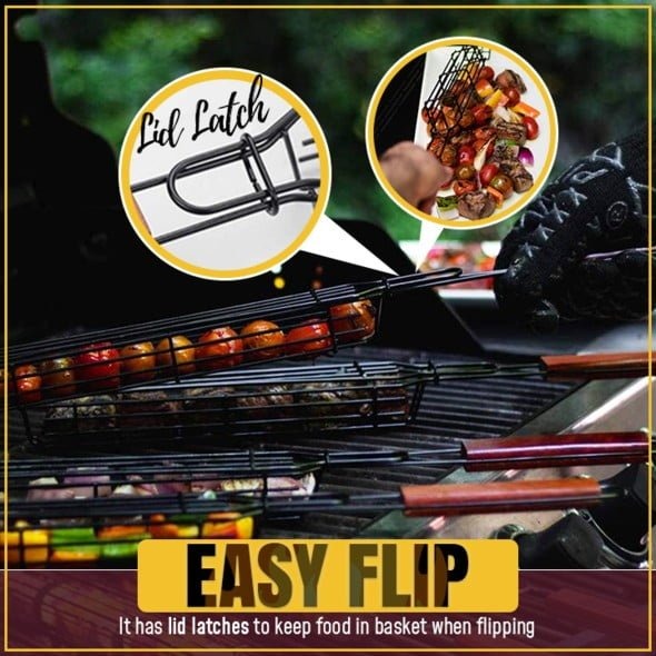 (🔥LAST DAY PROMOTION - SAVE 49% OFF) Colorfox Reusable Kabob Grill Baskets-Buy 4 Free Shipping