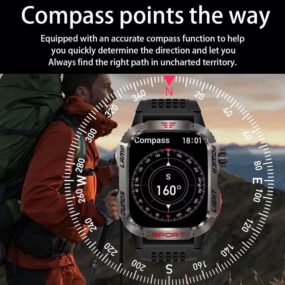 ⏰LAST DAY SALE 50% OFF💥Men's Military Outdoor Sports Smart Watch for Android & IOS