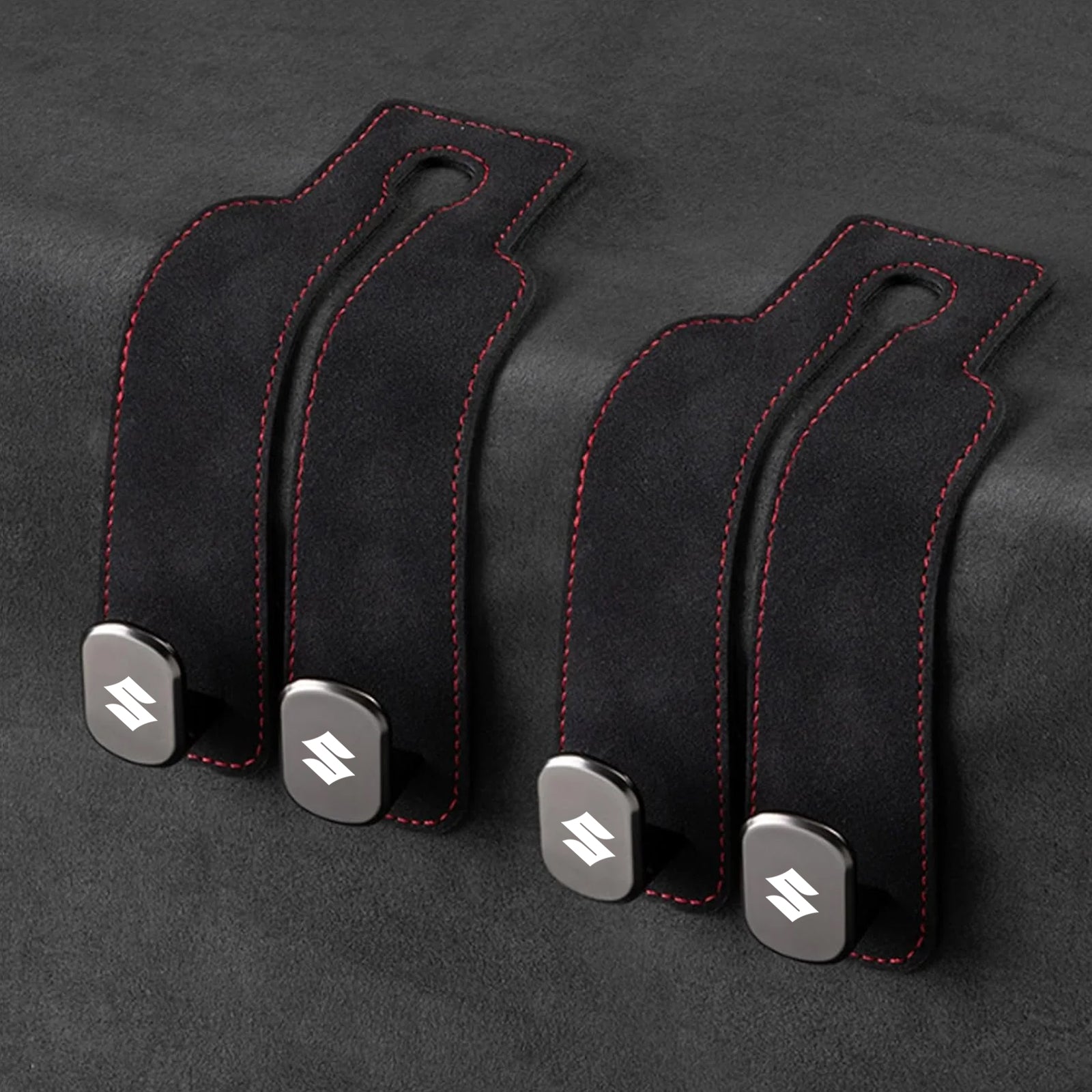 TwinHook Leather Car Headrest Hangers