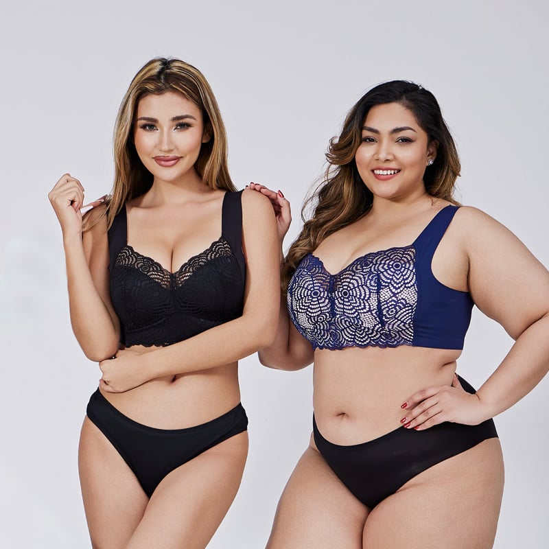 ✨2024 New TikTok Viral Comfortable & Supportive Push-Up Seamless Lace Plus-Size Bra