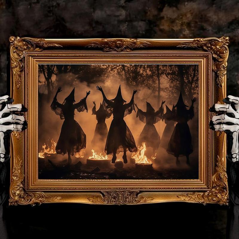 🔥Last Day 50% OFF - Witches Halloween Wall Art DarkGothic Decor for Home Library🔮