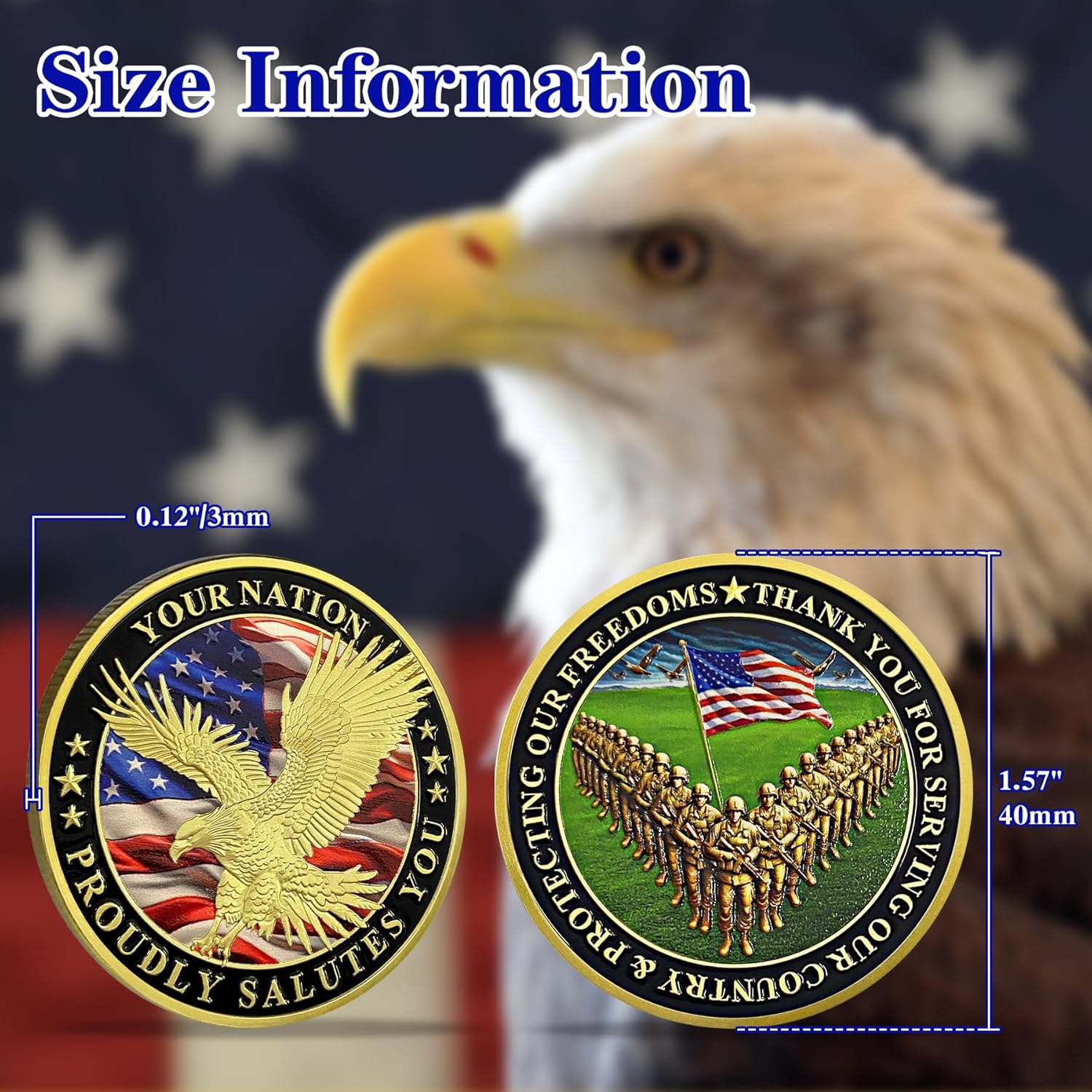 Military Veterans Challenge Coin - Your Nation Proudly Salutes You