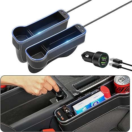 Car Seat Gap Luminous Storage Box with USB Port