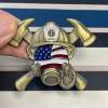 Firefighter Challenge Coin - Fire Respirator Axe Shape