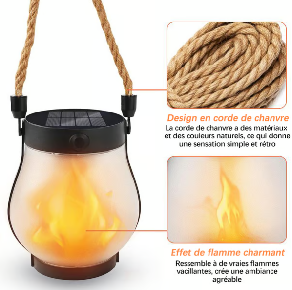 🔥Dernier jour de promotion 49 % 🔥 Lanterne solaire extérieure à flamme dansante