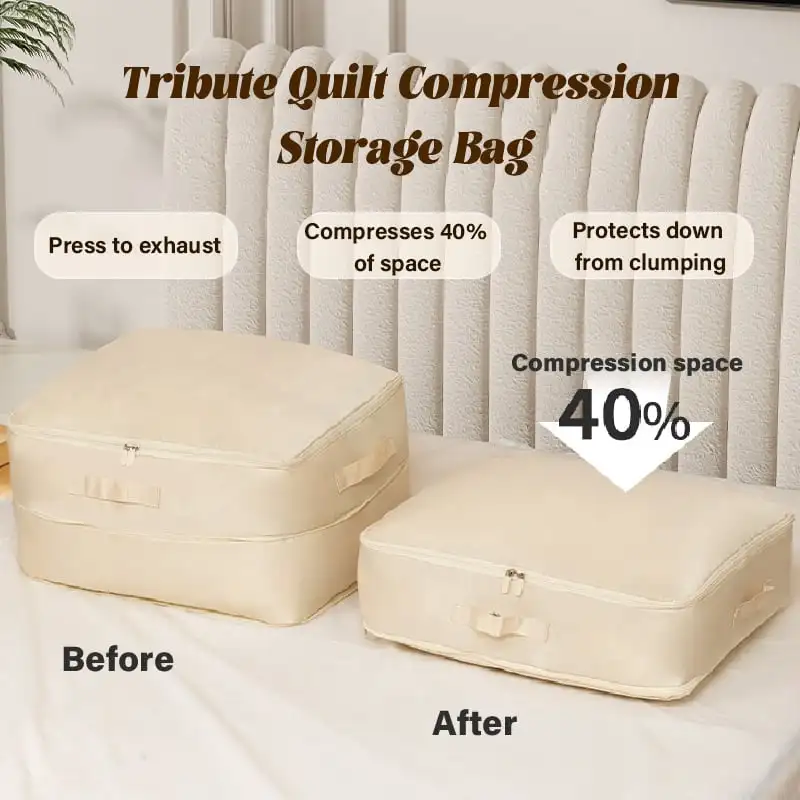 Ultra space-saving self-compressing organizer