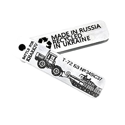 Keychain Made from Downed Russian Combat Tank T72 from Battlefield of Ukraine (BUY 2 SAVE 10%)