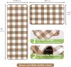 Buffalo Check Plaid Kitchen Rug Set - 2PCS (17x47 & 17x29), Farmhouse Style, Non-Printed Woven Surface, Non-Slip, Machine Washable, Black & White