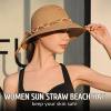 Beach Hat for Women, Wide Brim Sun Straw Hat for Women, Sun Hat Womens UPF 50+ UV Protection, Floppy Foldable Summer Hat