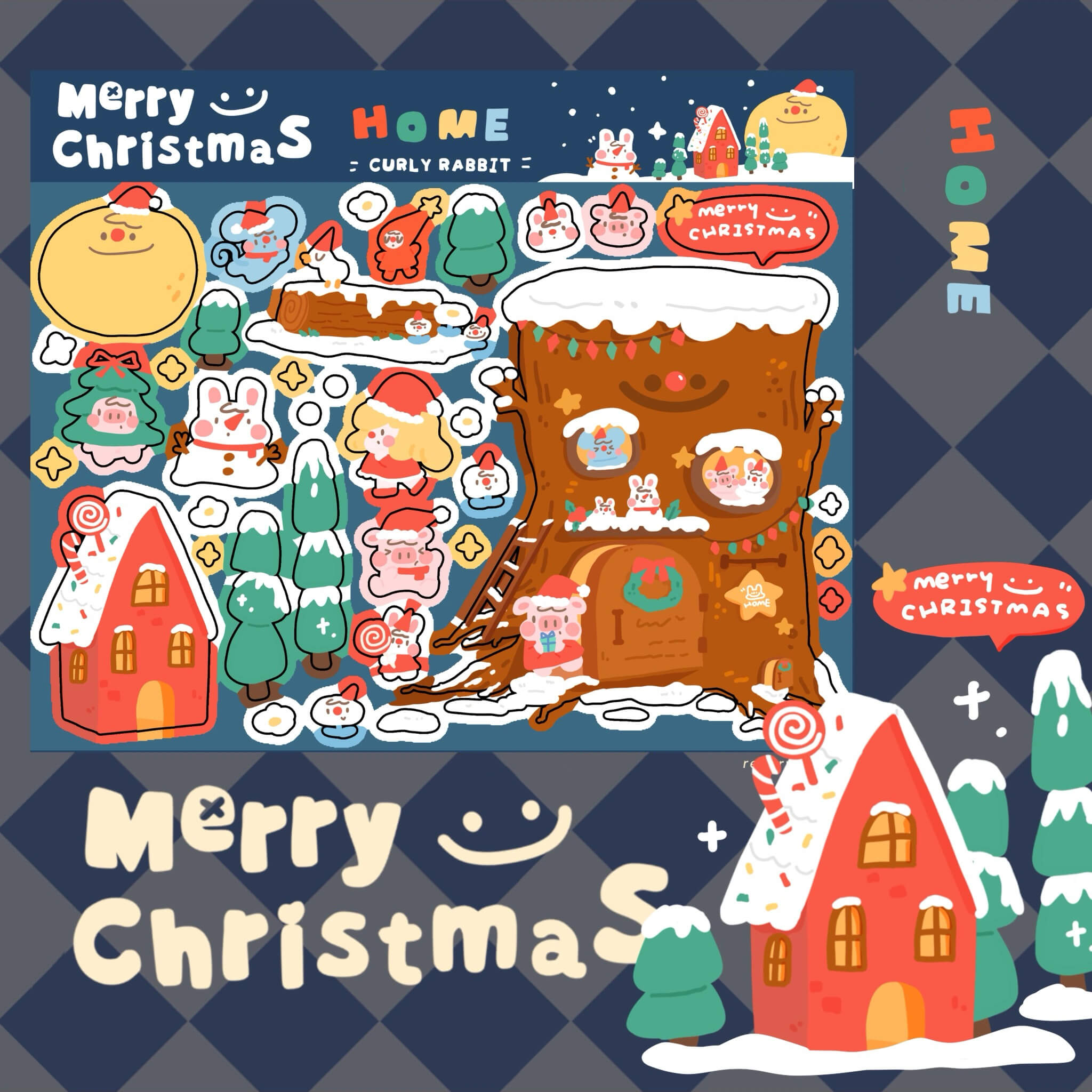 Christmas Stickers|Scrapbook Stickers|Sticker Sheet|Journal Stickers