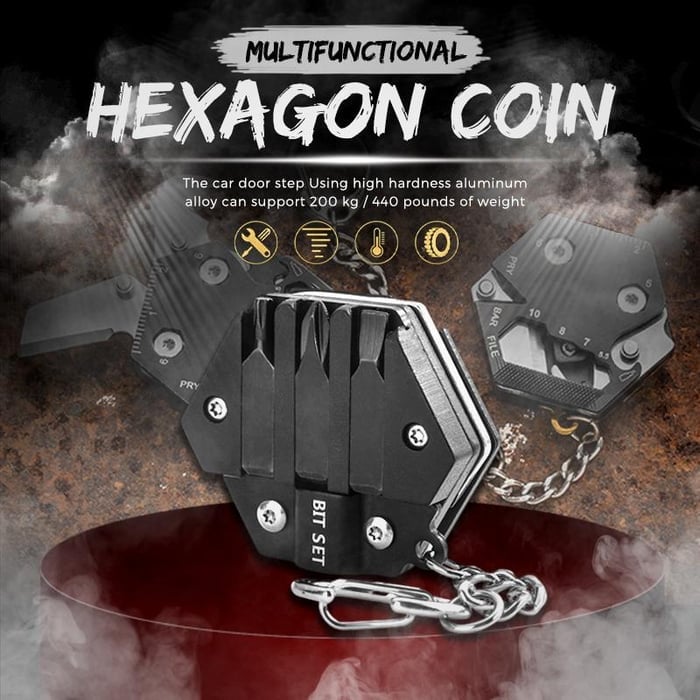Multifunctional Hexagon Coin Outdoor Tool -✨Buy 3 Get Extra 15% OFF