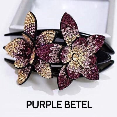 (Christmas Hot Sale- 49% OFF) Rhinestone Double Flower Hair Clip- Buy 4 Free Shipping