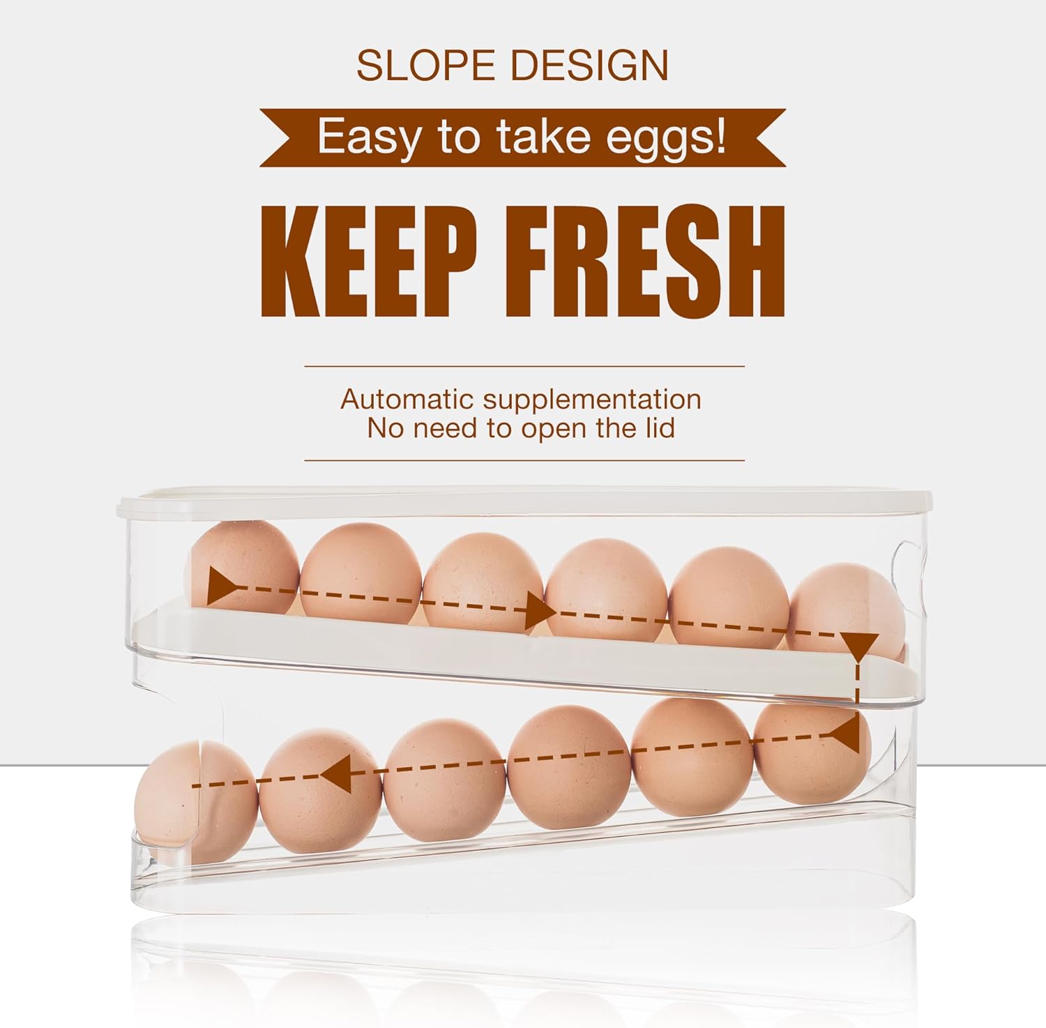 💥LAST DAY SALE 50% OFF💥2-Tier Tilted Design Egg Storage Rack