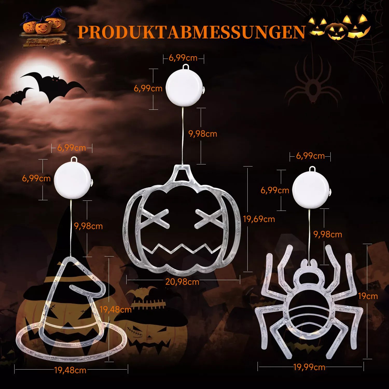🎃2025 NEU Halloween👻Fensterleuchten mit Saugnapf