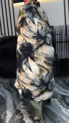 Women's Lapel Printed Long Top + Wide-leg Pants Casual Suit