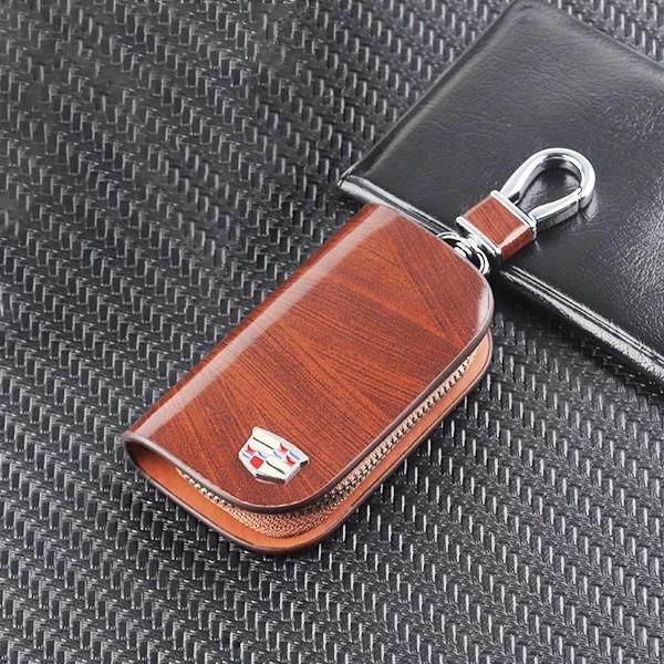 50% OFF Early Black Friday Sale - Car Logo Leather Wood Texture Car Key Case