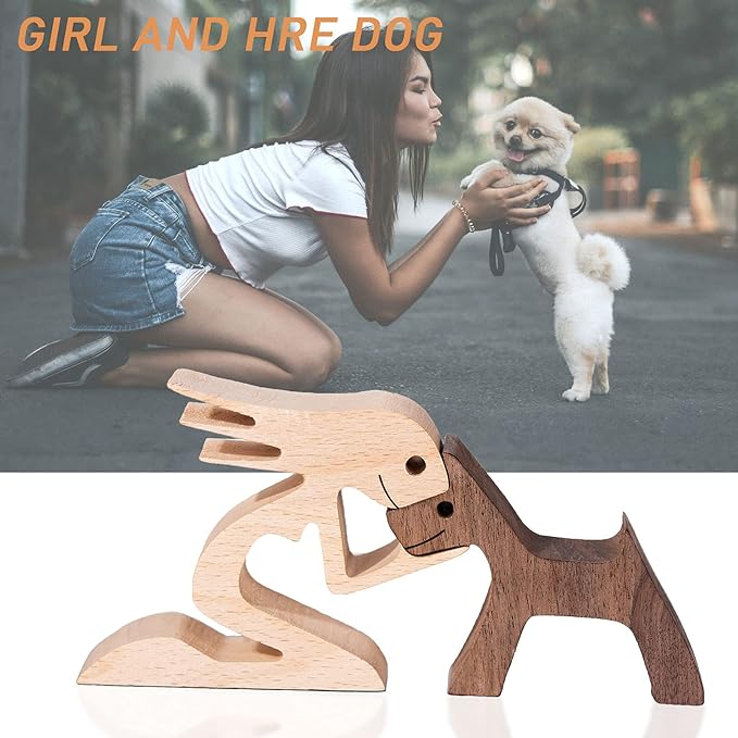 🔥Puppy and Me,original wood sculpture-Buy 2 Get Extra 10% Off