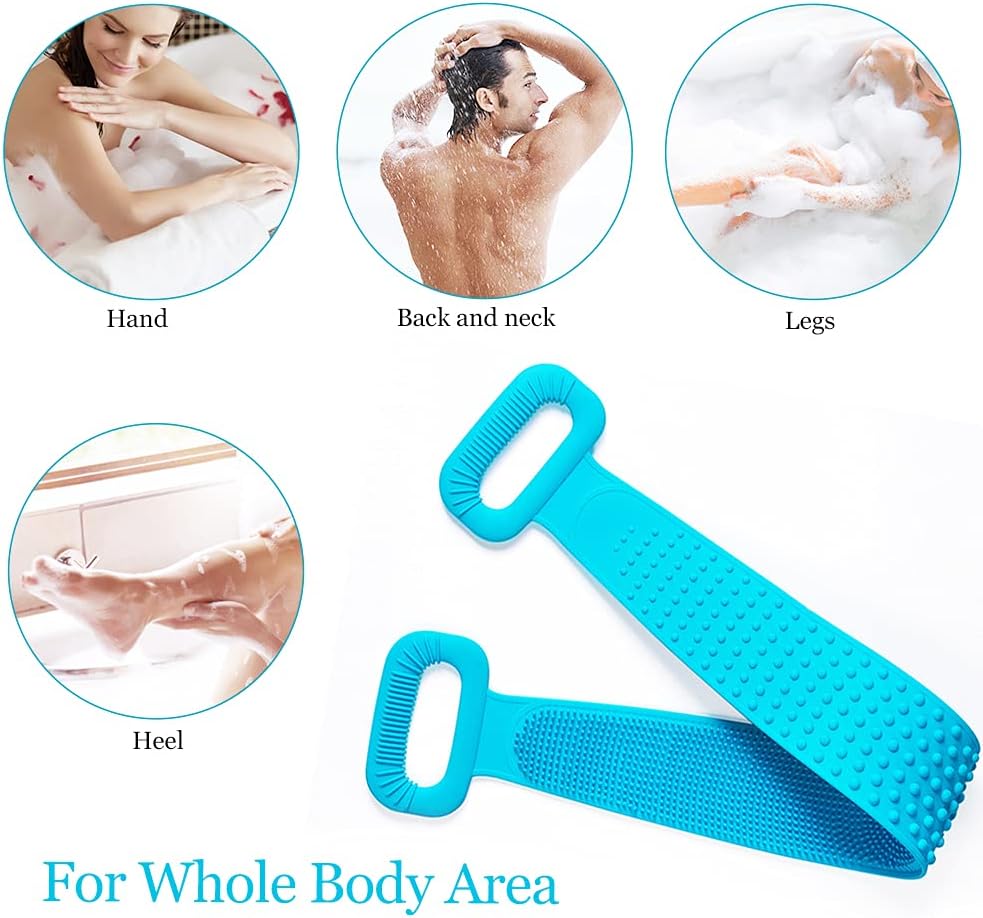 Silicone Back Scrubber for Shower, Handle Body Washer