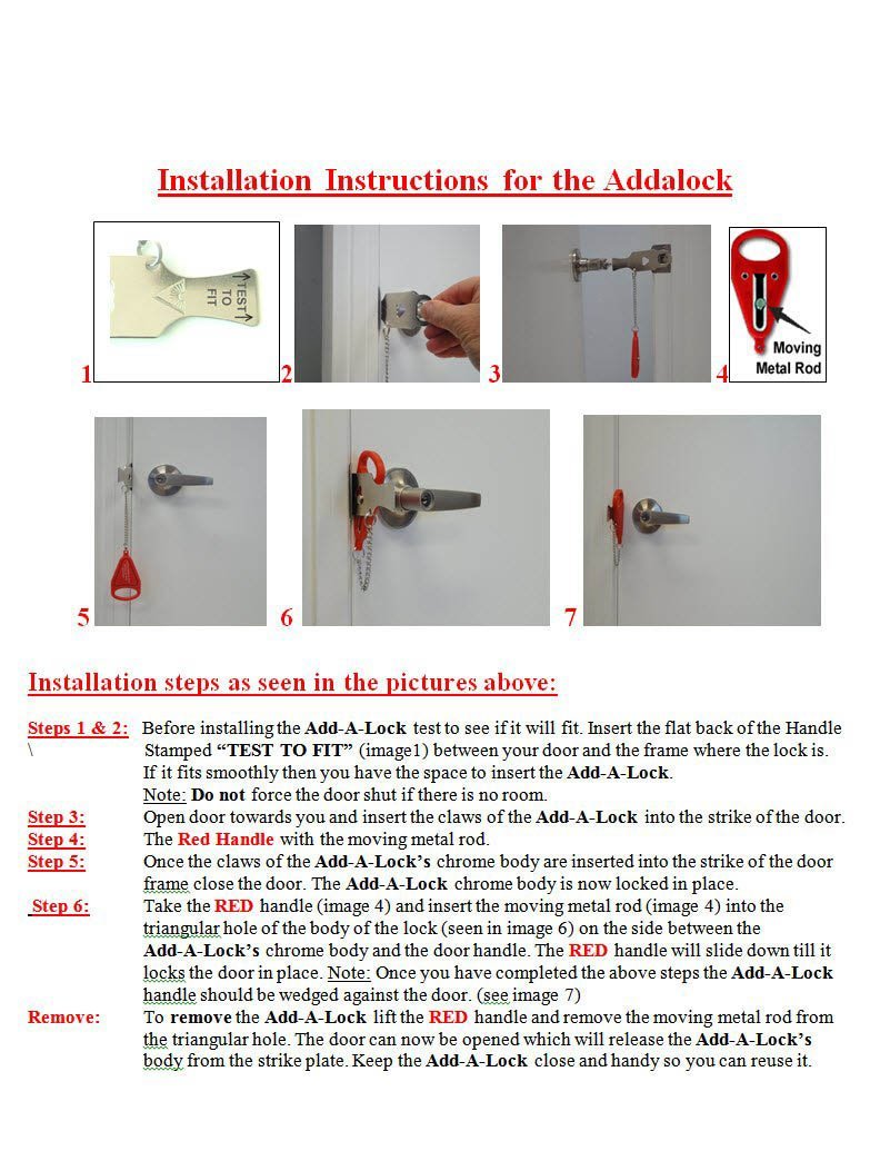 Security lock - Travel Lock, AirBNB Lock, School Lockdown Lock