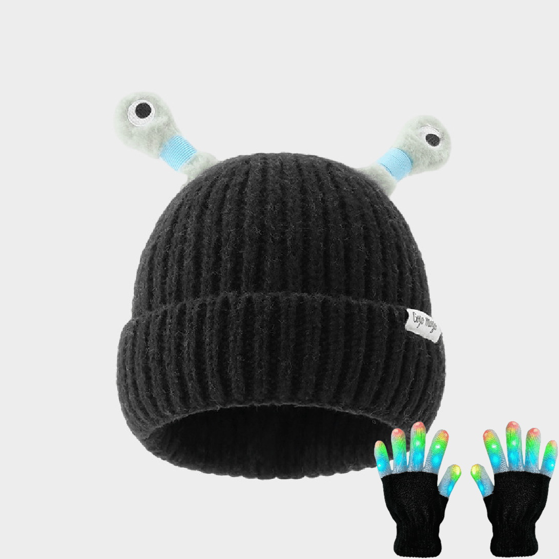 🔥EARLY CHRISTMAS SALE - 50% OFF🎄Winter Parent-Child Cute Glowing Little Monster Knit Hat