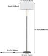 2-Light Floor Lamp, Mid Century Floor Lamp with White Fabric Shade, Standing Lamp Tall Lamp for Living Room Bedroom, 3 Color Temperatures 9W Bulb Include