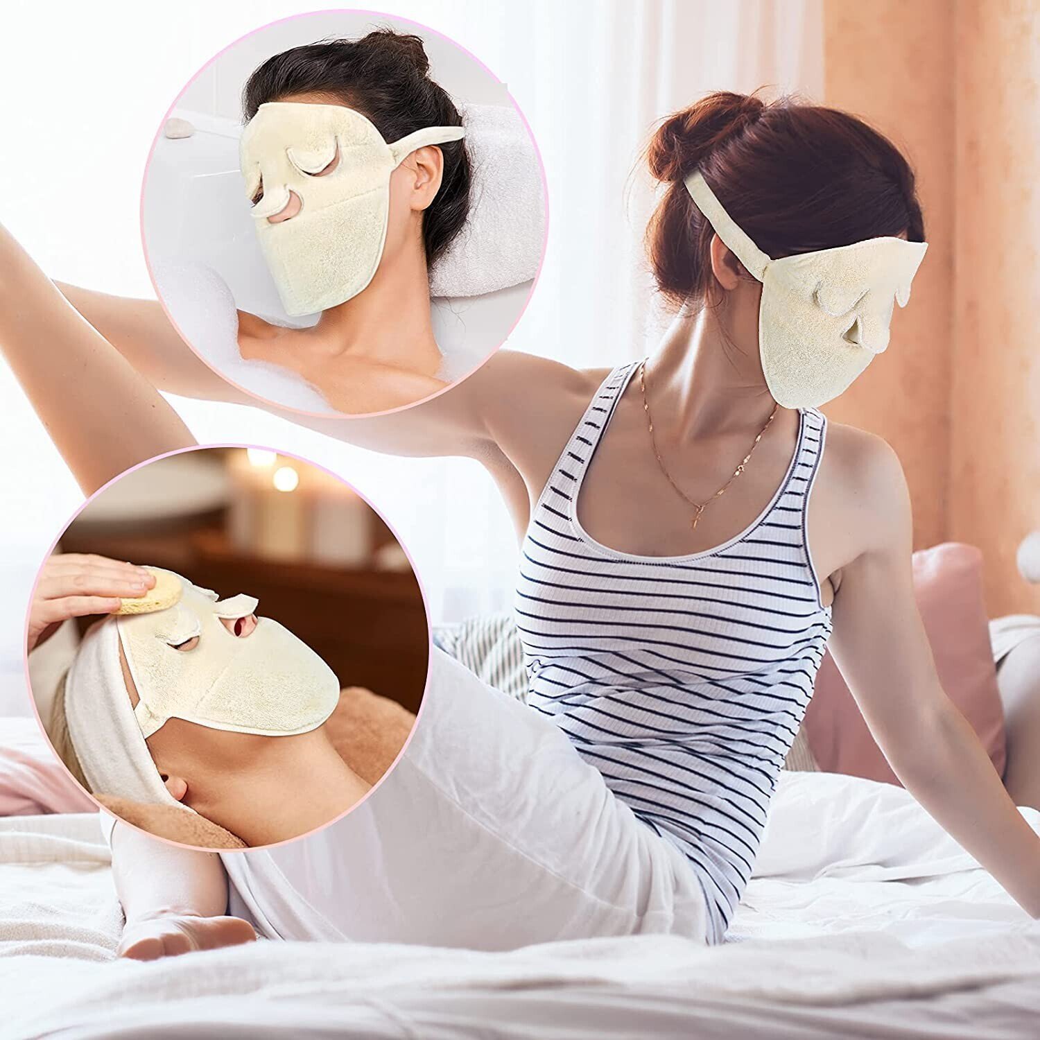 (🔥Last Day Promotion-60%OFF)Hot compress mask towel(Buy 3 get 2 Free)
