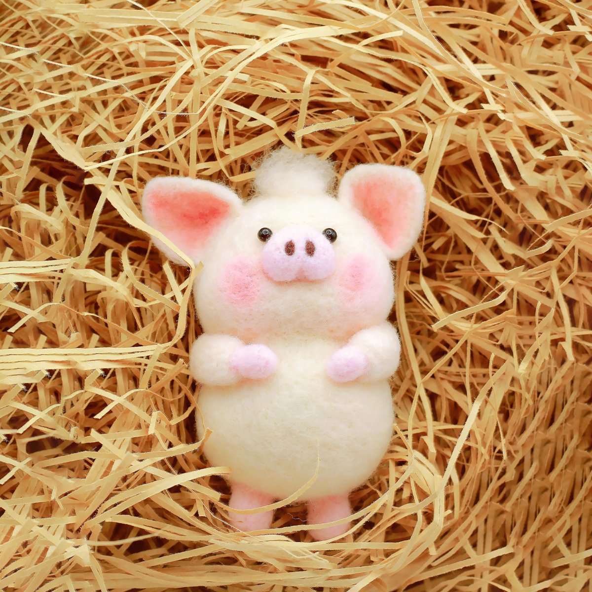 💖Cute Handmade Felt Pig