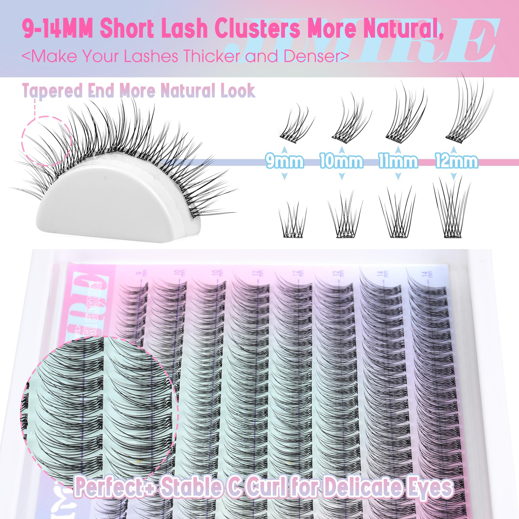 100Pcs Self Adhesive Lash Clusters, No glue, not bond needed!